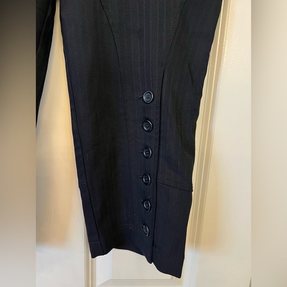 Whistles London Wool Blend Pin Stripe Black Crop Pant Size 4 - Picture 7 of 11
